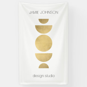 Abstracte motorfase Geometrische art Gold/White Spandoek