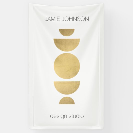 Abstracte motorfase Geometrische art Gold/White Spandoek (Verticaal)