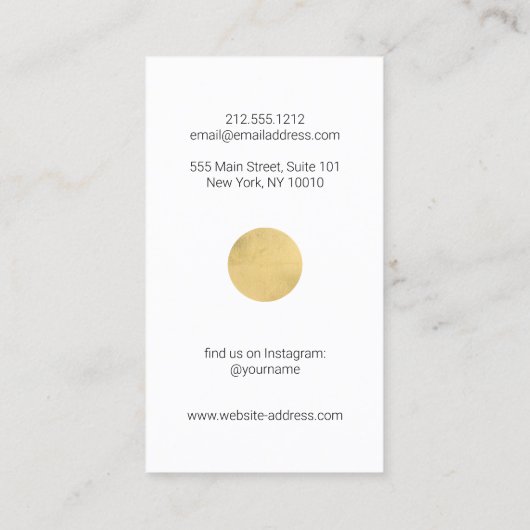 Abstracte motorfase Geometrische art Gold/White Visitekaartje (Achterkant)