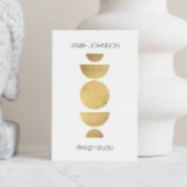 Abstracte motorfase Geometrische art Gold/White Visitekaartje