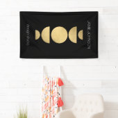 Abstracte motorfase Geometrische art Gold/zwart Spandoek (Insitu)