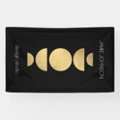 Abstracte motorfase Geometrische art Gold/zwart Spandoek (Horizontaal)