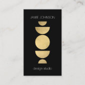 Abstracte motorfase Geometrische art Gold/zwart Visitekaartje (Voorkant)