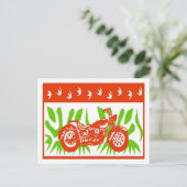 Abstracte motorfiets kerst feestdagenkaart (Staand voorkant)