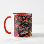 Abstracte motorfles met monogram mok (Links)