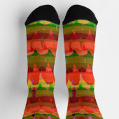 Abstracte Mountain Art Funky Colorful Socks Sokken (Top)