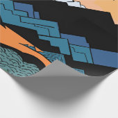 Abstracte Mountain Sunset Geometrische Gift Cadeaupapier (Hoek)