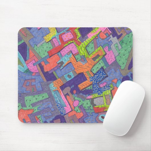 abstracte Mousepad "Crumbling City" Muismat (Met muis)