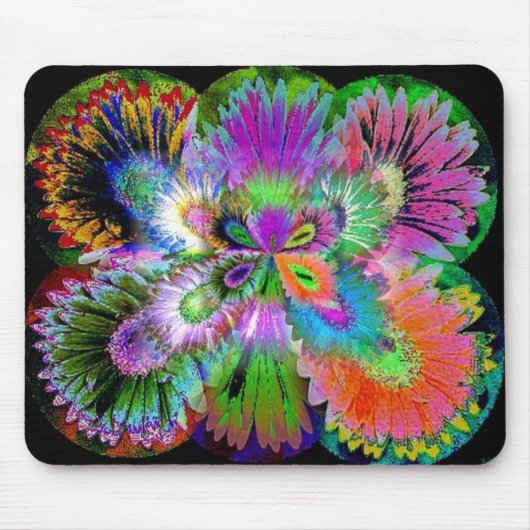 Abstracte mousepad van de bloemvlinder muismat (Voorkant)