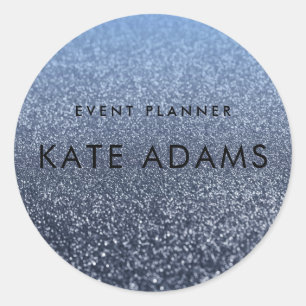 Abstracte mousserende goudmarmer-donkerzeemacht ronde sticker