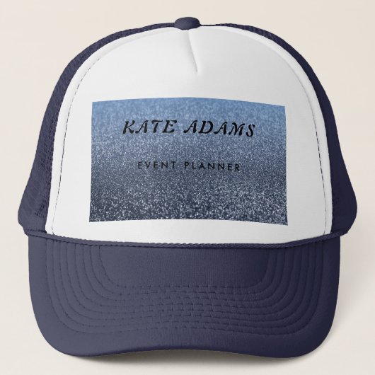 Abstracte mousserende goudmarmer-donkerzeemacht trucker pet (Voorkant)