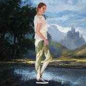 Abstracte mousserende groene Creative Flow Art Leggings