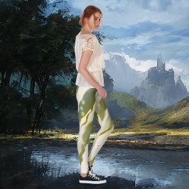 Abstracte mousserende groene Creative Flow Art Leggings