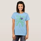 abstracte mousserende hartmunt groene ribkooi t-shirt (Voorkant volledig)