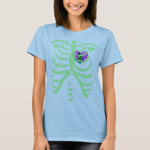 abstracte mousserende hartmunt groene ribkooi t-shirt