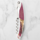 Abstracte Mousserende Huwelijkspartij Wijn Rood ID Kurkentrekker (Voorkant)