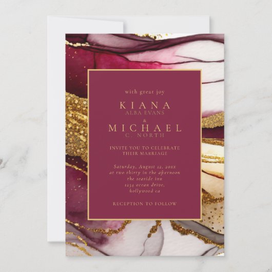 Abstracte Mousserende Huwelijkswijn Rode ID1018 (Voorkant)