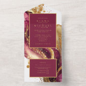 Abstracte Mousserende Huwelijkswijn Rode ID1018 All In One Uitnodiging (Binnen)