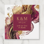 Abstracte Mousserende Huwelijkswijn Rode ID1018 Bedankjes Labels (Voorkant)