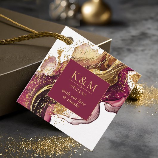 Abstracte Mousserende Huwelijkswijn Rode ID1018 Bedankjes Labels