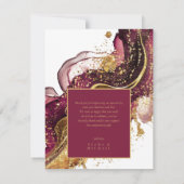 Abstracte Mousserende Huwelijkswijn Rode ID1018 Bedankkaart (Achterkant)