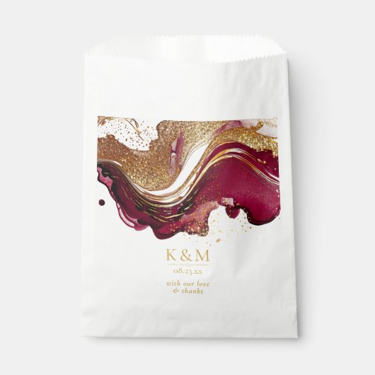 Abstracte Mousserende Huwelijkswijn Rode ID1018 Bedankzakje (Voorkant)