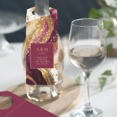 Abstracte Mousserende Huwelijkswijn Rode ID1018 Flessenhanger