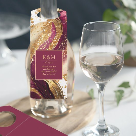 Abstracte Mousserende Huwelijkswijn Rode ID1018 Flessenhanger