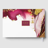 Abstracte Mousserende Huwelijkswijn Rode ID1018 Gastenboek (Achterkant)