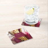 Abstracte Mousserende Huwelijkswijn Rode ID1018 Kartonnen Onderzetters (Insitu)