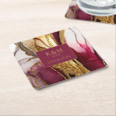 Abstracte Mousserende Huwelijkswijn Rode ID1018 Kartonnen Onderzetters (Schuin)