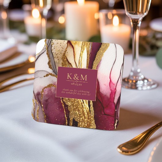 Abstracte Mousserende Huwelijkswijn Rode ID1018 Kartonnen Onderzetters