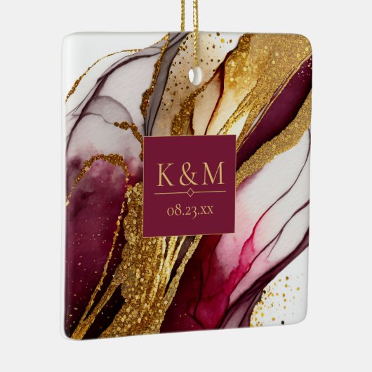 Abstracte Mousserende Huwelijkswijn Rode ID1018 Keramisch Ornament (Rechts)