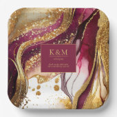 Abstracte Mousserende Huwelijkswijn Rode ID1018 Papieren Bordje (Voorkant)