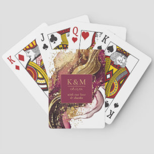 Abstracte Mousserende Huwelijkswijn Rode ID1018 Pokerkaarten