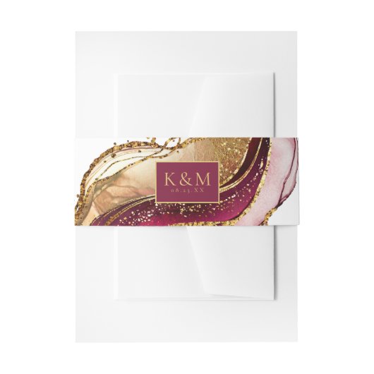 Abstracte Mousserende Huwelijkswijn Rode ID1018 Uitnodigingen Wikkel (Voorkant Voorbeeld)