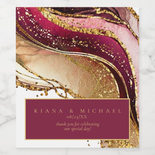 Abstracte Mousserende Huwelijkswijn Rode ID1018 Wijn Etiket (Enkel label)