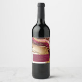 Abstracte Mousserende Huwelijkswijn Rode ID1018 Wijn Etiket (Voorkant)