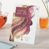 Abstracte Mousserende Kaarten & Geschenken Wijnroo Reclamebord Met Voetstuk (Insitu)