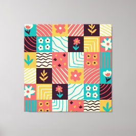 Abstracte mozaïek canvas afdruk