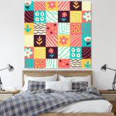 Abstracte mozaïek canvas afdruk (Insitu (Slaapkamer))