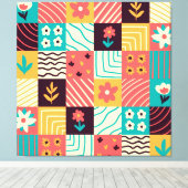 Abstracte mozaïek canvas afdruk (Insitu (Houten vloer))