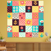 Abstracte mozaïek canvas afdruk (Insitu (Woonkamer))