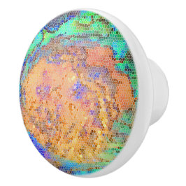 Abstracte mozaïek van Abalone-schelp in kleur Keramische Knop