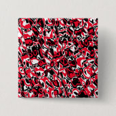 Abstracte mozaïek vierkante button 5,1 cm (Voorkant)