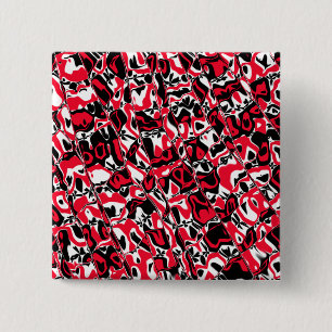 Abstracte mozaïek vierkante button 5,1 cm