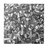 Abstracte mozaïek, zwart en wit tegeltje (Voorkant)