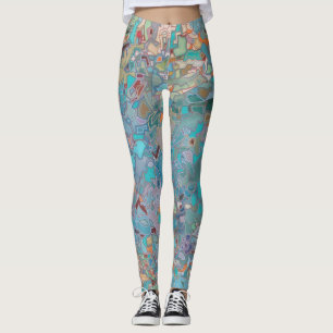 Abstracte mozaïekachtige kunst leggings