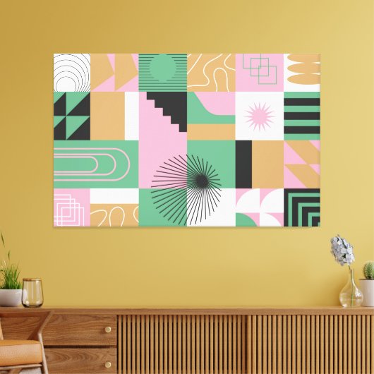 Abstracte mozaïekcanvas afdrukken (Insitu (Woonkamer))