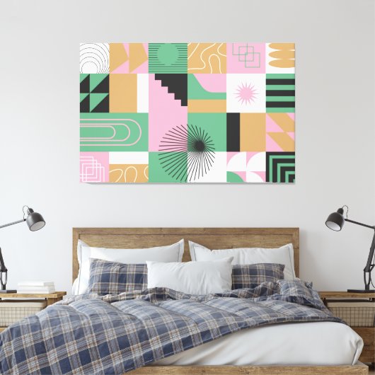 Abstracte mozaïekcanvas afdrukken (Insitu (Slaapkamer))